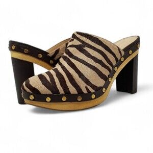 Veronica Beard Grita Calf Hair Mule Heels